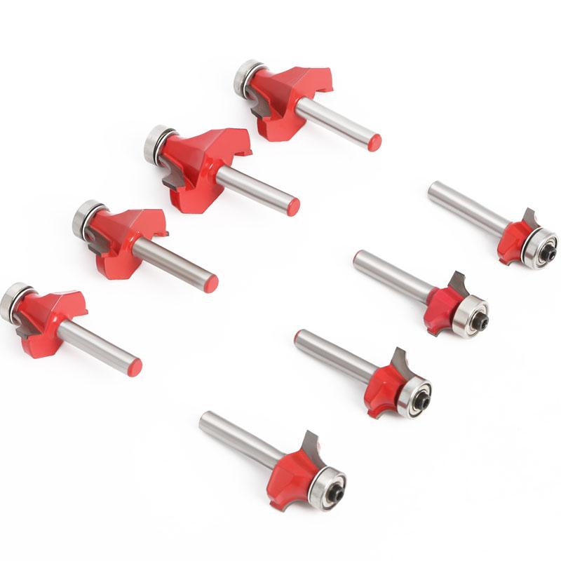 Eck-Rundfräser mit 1/4- und 6-mm-Schaft und Lagerfräser für Holzarbeiten, Wolframkarbid