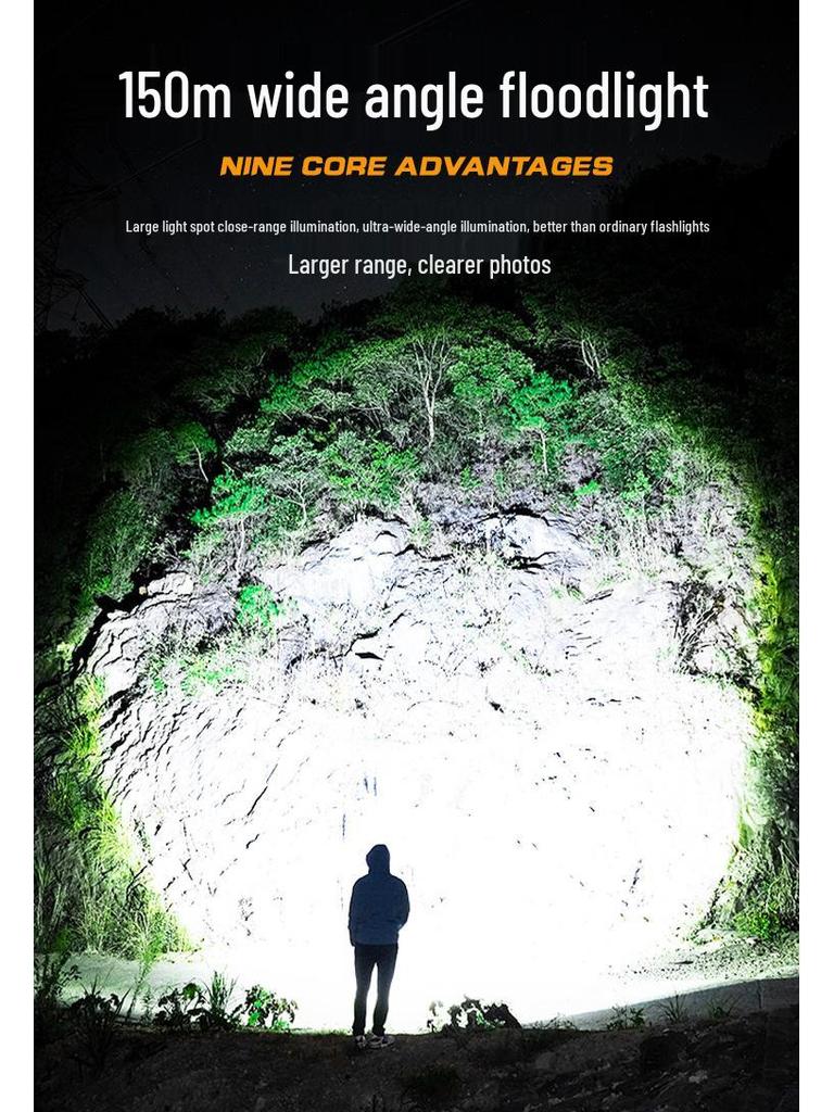 Rechargeable Type-C Flashlight with COB Side Light for Outdoor and Emergency Use