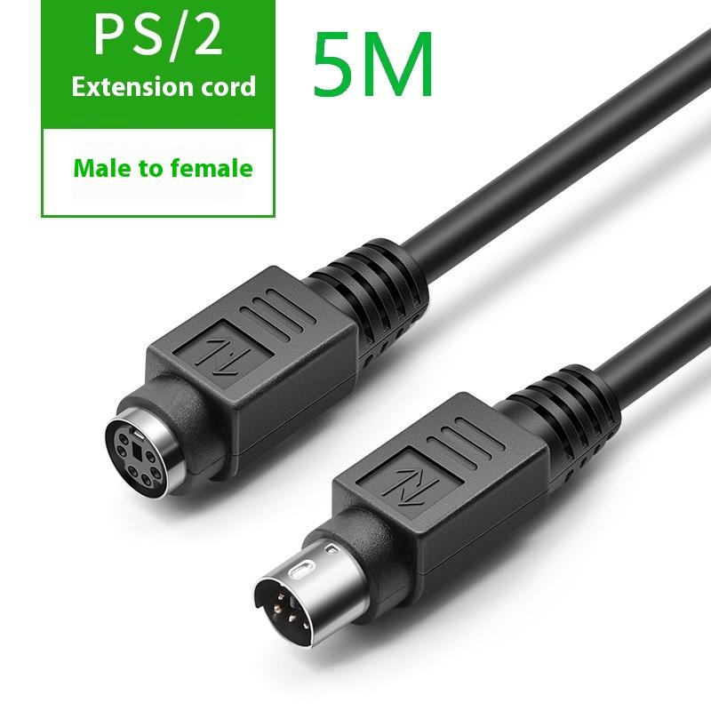 0.5m/1m/2m/5m Pure Copper Mouse Keyboard Extension Cable Head Round Male To Male To Female 6 Pin MD6 Pin Extender