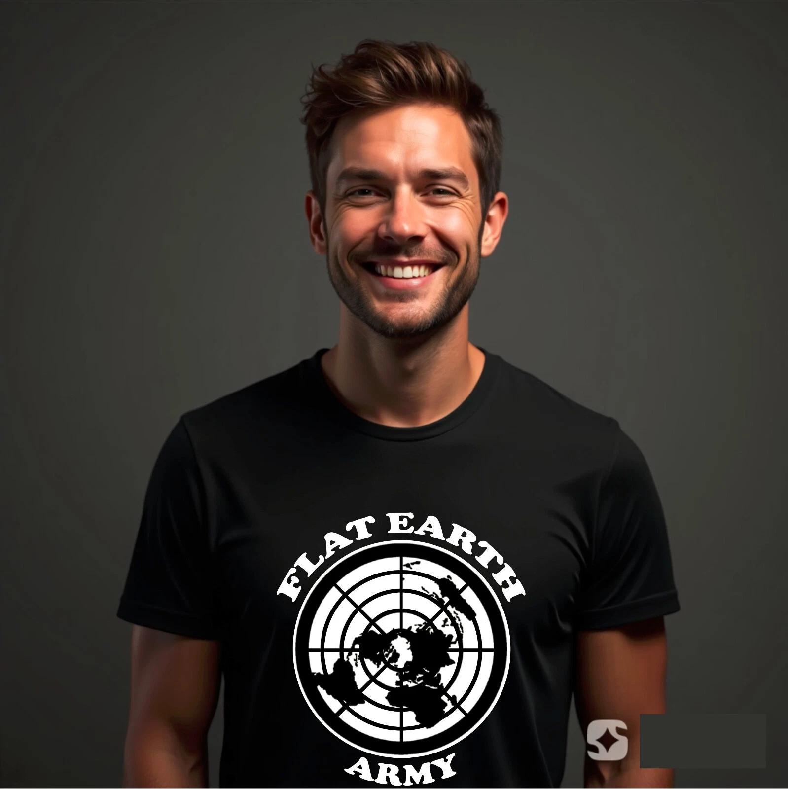 Flat Earth Army Flat Earther Mens Unisex T-Shirt, Flat Earth Army stupid Top M