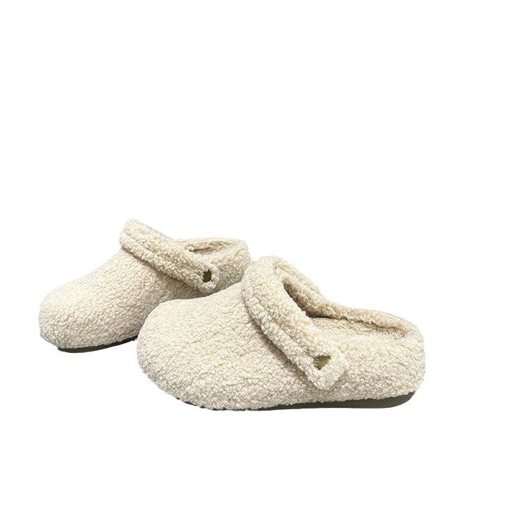 Lammwolle Boken Schuhe Damen Winter 2025 neu zwei Tragevarianten Outdoor Casual Füße warm kleine flauschige Hausschuhe Damen