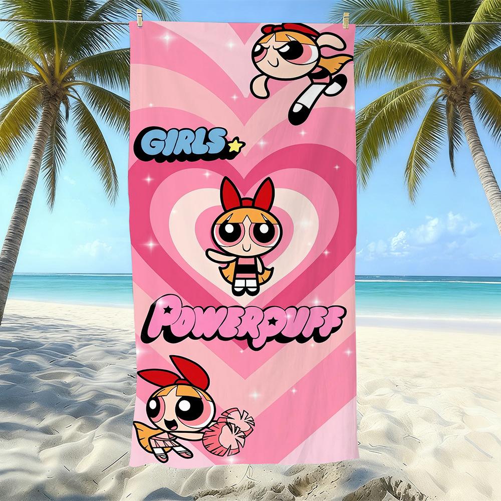 Cartoon Flying Little Policewoman Microfiber Beach Towel Quick-Drying Water-Absorbing Children'S Swimming Bath Towel Travel Portable Large Ruler