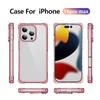 Clear Frosted Corners Armor Phone Case For iPhone 16 15 14 Plus 13 12 11 Pro Max X R XS 7 8 SE Solid Color Frame Protector Cover