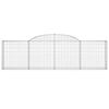 VidaXL Paniers à gabions arqués 11 pcs 300x30x80/100 cm fer galvanisé, gabion, cage de gabion, panier de mur de gabion, mur 3146512