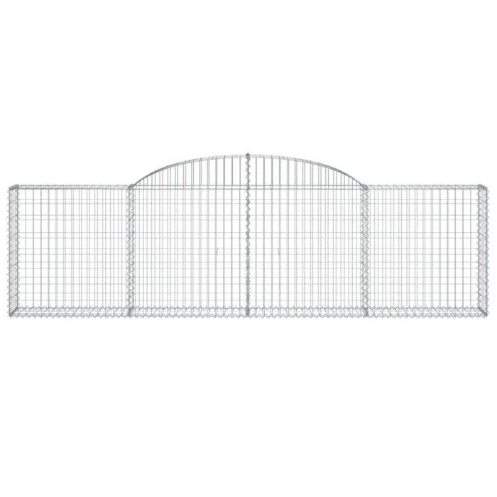 VidaXL Paniers à gabions arqués 11 pcs 300x30x80/100 cm fer galvanisé, gabion, cage de gabion, panier de mur de gabion, mur 3146512