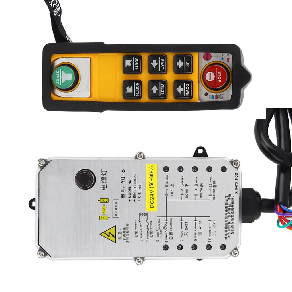 Hoist Controller Crane Accessory Double Handle Waterproof Acid Oil Resistant Anti Fall 800MHz(DC24V )