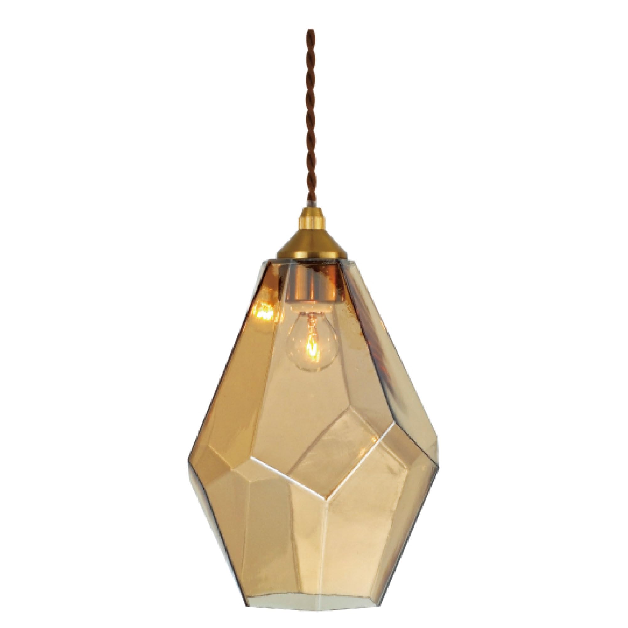 

Interform LT-4074AM Lapis Lazuli Pendant Light with Amber Glass and LED Bulbs, Elegant and Feminine Design