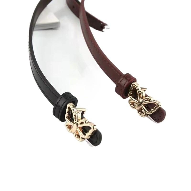 Fashionable Womens Black Ins Style Denim Belt With Vintage Butterfly Decor And Design Simple
