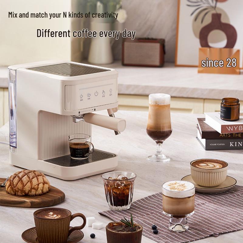 Compact Multi-Functional Italian Coffee Machine with Automatic Milk Frothing, Latte Art, and 20 European/American/UK Plugs - In Stock