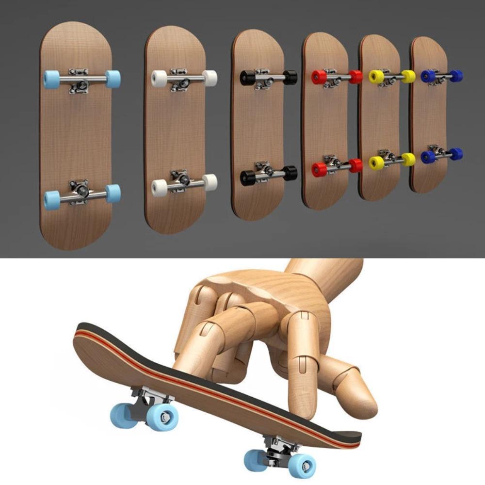 Maple Wood Professional Mini Finger Skateboard Toys Metal Bracket Bearing Wheel Anti Stress Sensory Tabletop Toy