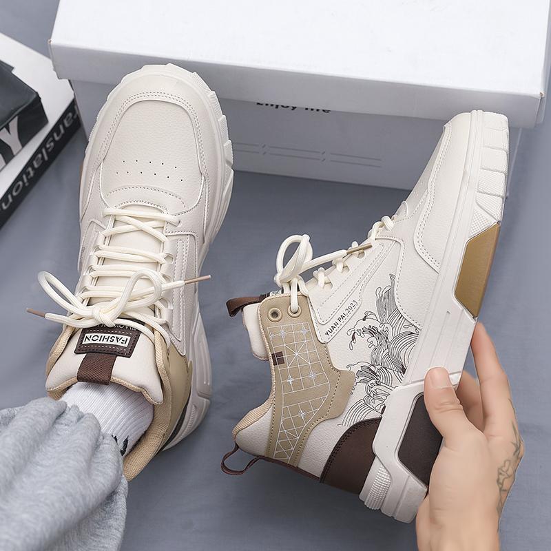 2024 Мужская обувь Повседневные кроссовки Кожаные мокасины Скейтборд Модная платформа — фото 7