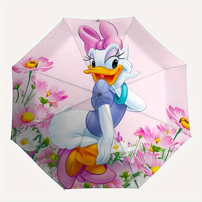 1pc Daisy Duck Automatic Opening and Closing Folding - A Good Choice for Gifts, Fashionable and Convenient Umbrella With Cute Cartoon Charac