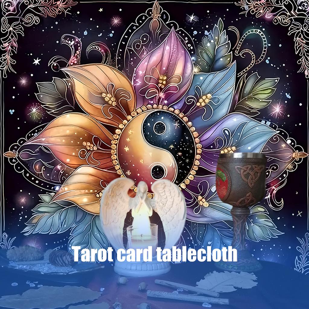 Tarots Tablecloth Altars Cloth Flower Disk Astrology Tablecloth Divinations Card Cloth Tapestry Wall Decoration