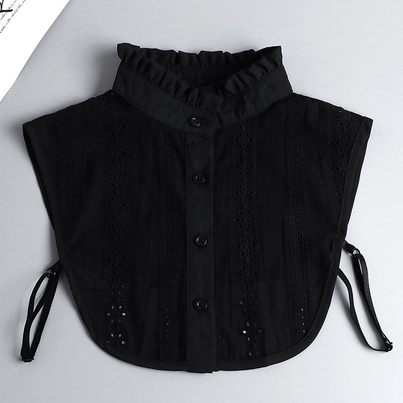 

Ложный воротник, женский универсальный фальшивый воротник, хлопковый и льняной жаккардовый воротник с листьями лотоса, воротник-стойка, круглый вырез, внутренний теплый воротник-свитер