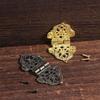 Wooden Box Vintage Mini Lace Chinese Style Antique Furniture Hardware Butt Hinges Hollow Flower