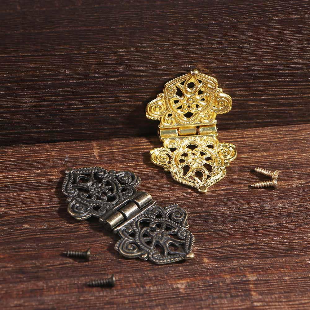 Wooden Box Vintage Mini Lace Chinese Style Antique Furniture Hardware Butt Hinges Hollow Flower