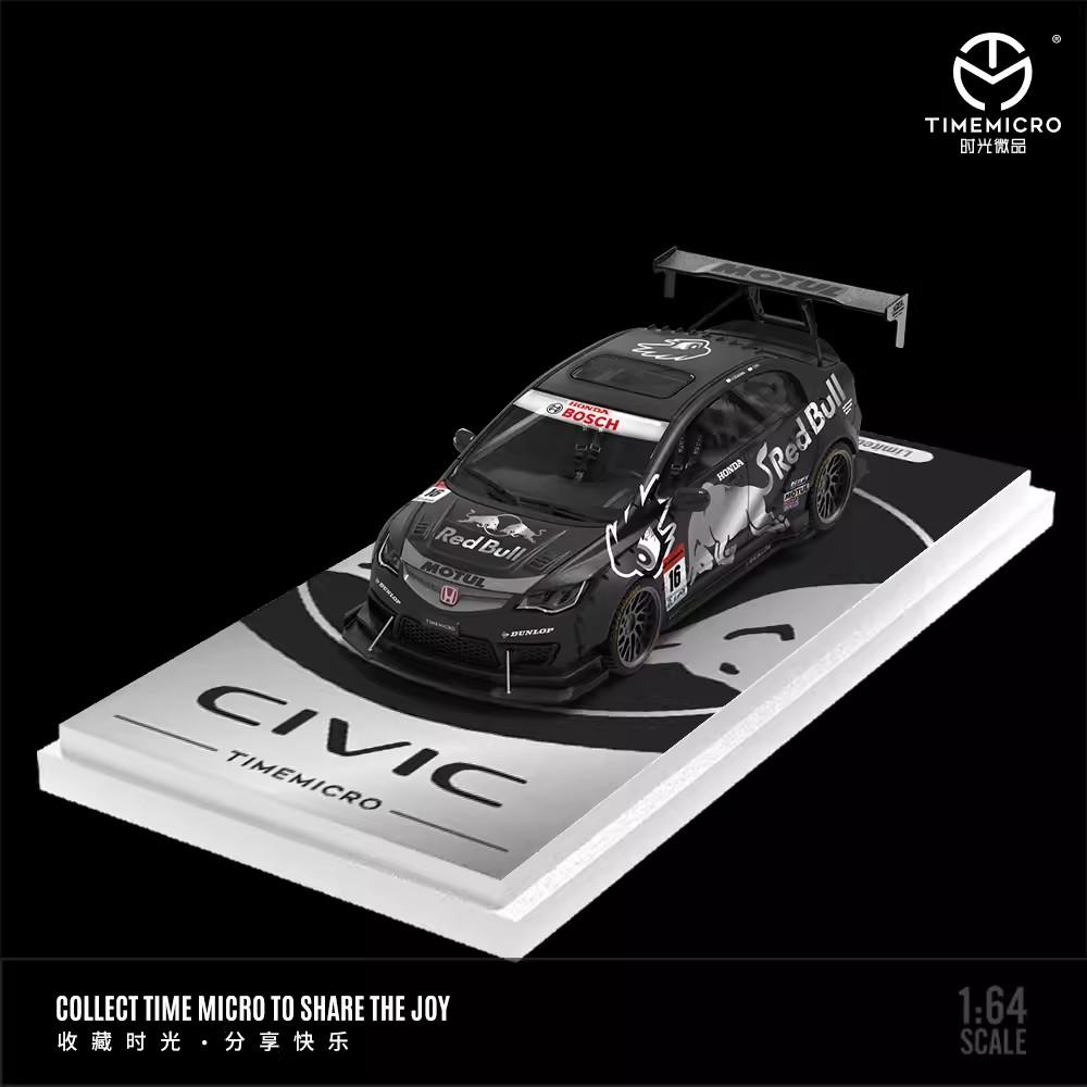 

Time Micro 1/64 Honda Civic Modified Car Vehicle Diecast Model Car Metal Chassis Acrylic Display Collection Model Ornaments