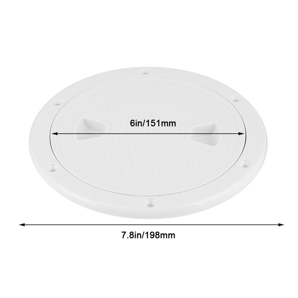 Boat-Ready 6in Deck Plate ABS Non-slip Surface Boat Inspection Hatch Cover White Round Boat Deck Kayak