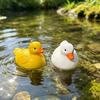 Miniature Duck Ornament for Landscaping Floating Resin Figurine, Realistic Yellow Statue, Simulation Animal Cute Statue Indoor Fish Tanks Outdoor