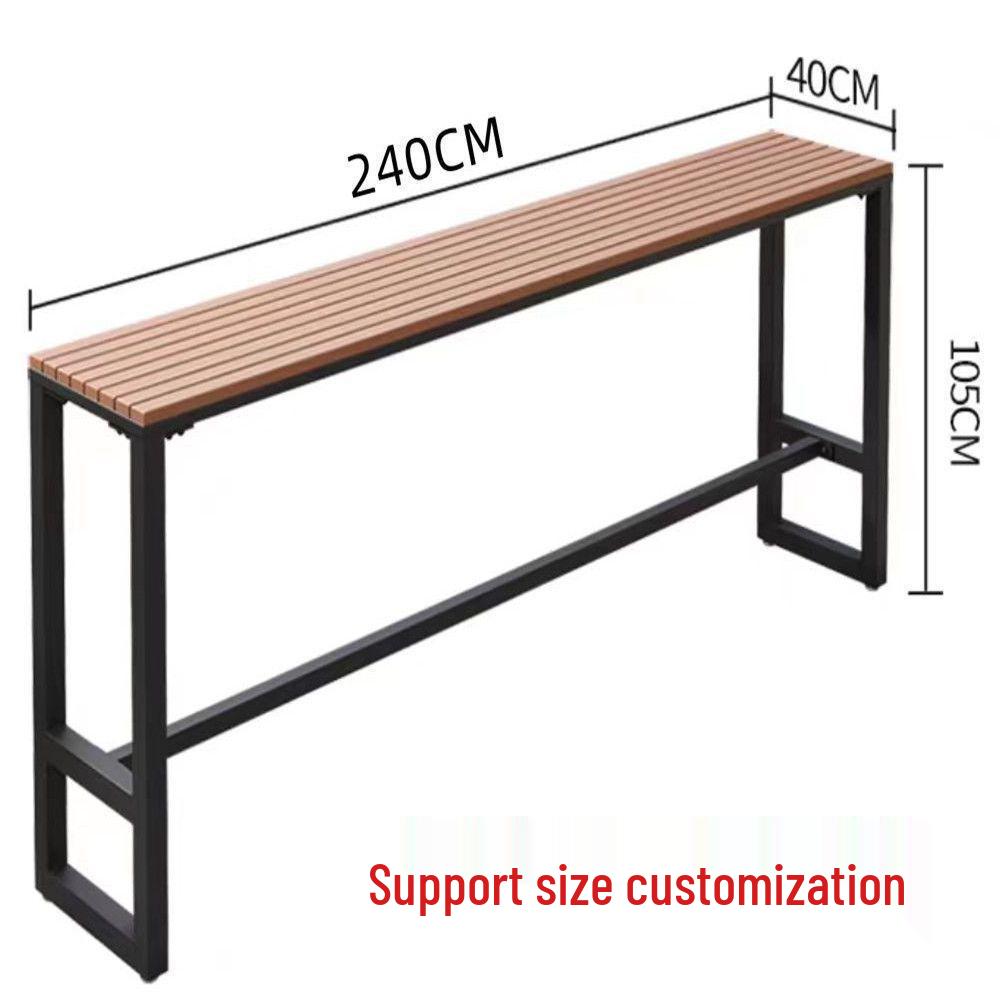 Garden High-Legged Table and Chair Set - Anti-Corrosion Plastic Wood, Waterproof, UV-Resistant, Perfect for Balcony or Outdoor Bar.