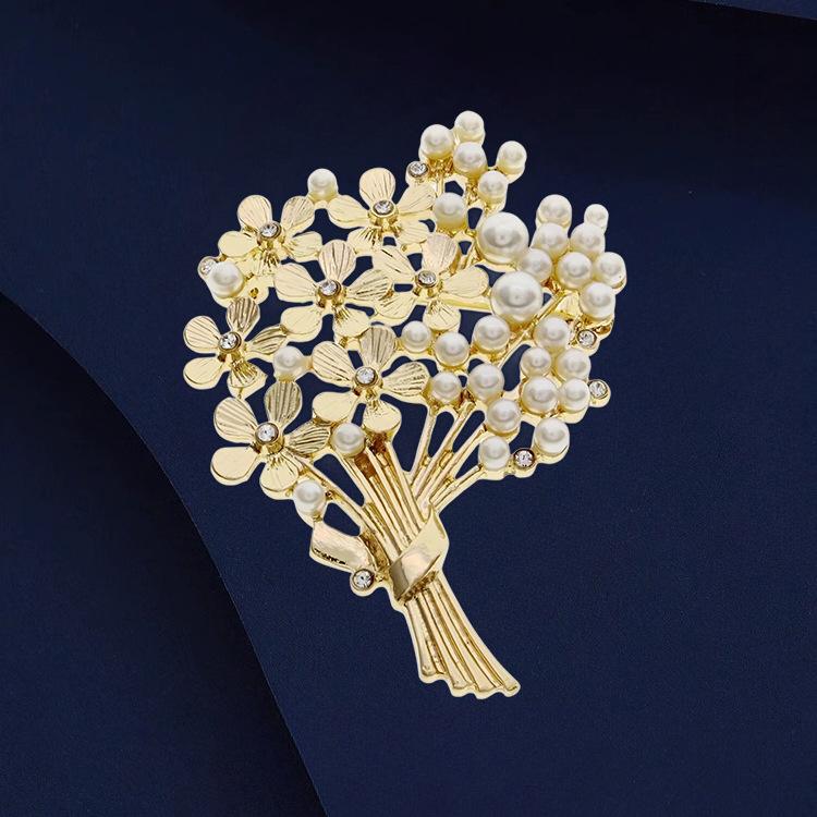 Bouquet Brooch - High-end Women's Creative Style Pearl Brooch with Design Charm Pin