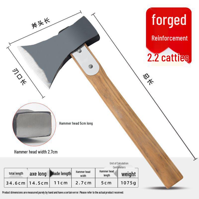 Axe Splitting Wood Axe - Hand Forged Steel Cleaver for Outdoor Woodworking, Firefighting, & Mountain Adventures