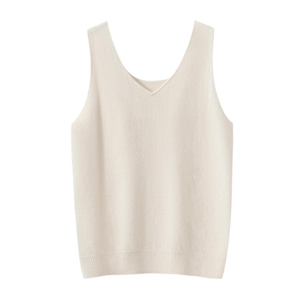 Women's Reversible 100% Cashmere Sleeveless Knit Pullover Vest