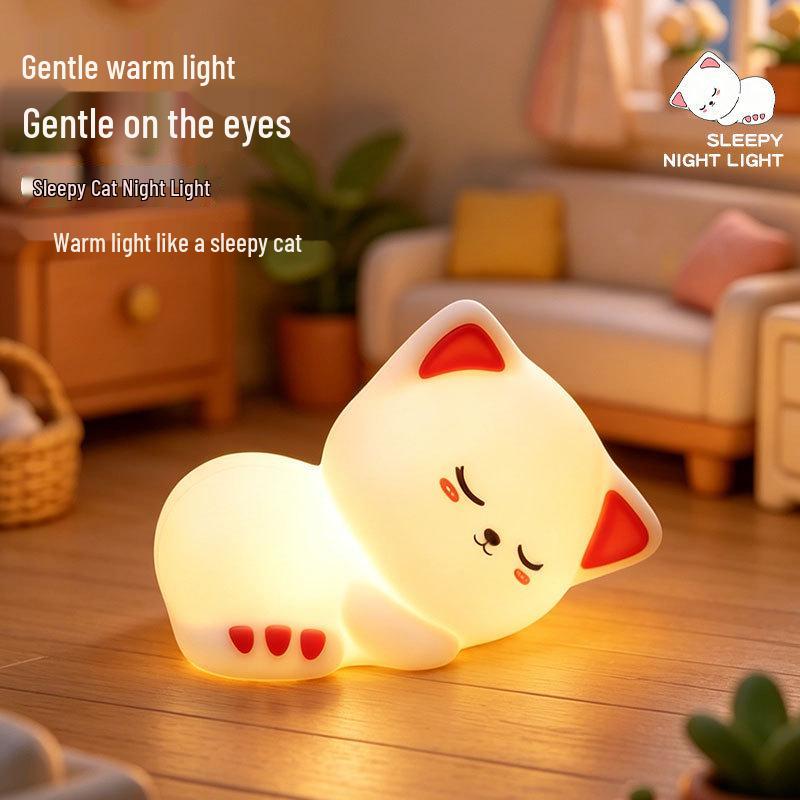 Panda Floral Silicone Night Light - Soft, Eye-Friendly Tap Lamp for Kids' Bedroom or Desk