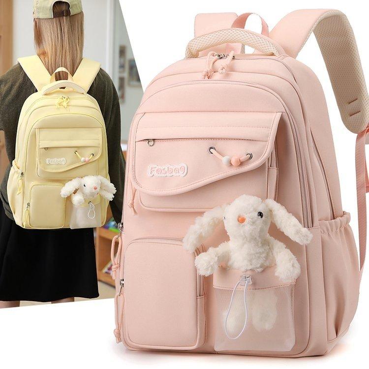 Japanese Ins College style backpack with pendant versatile large capacity backpack for women school bags for middle school girls