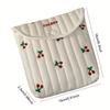Cute Cherry Pattern Mini Pouch Portable Sanitary Pad & Makeup Bag for Women Travel Organizer Cosmetic Case, Decorative Zipper Charm