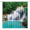 Natural Scenery Waterfall Shower Curtain Plant Lake River Landscape Bath Decor Bathroom Waterproof Polyester Cloth Curtain