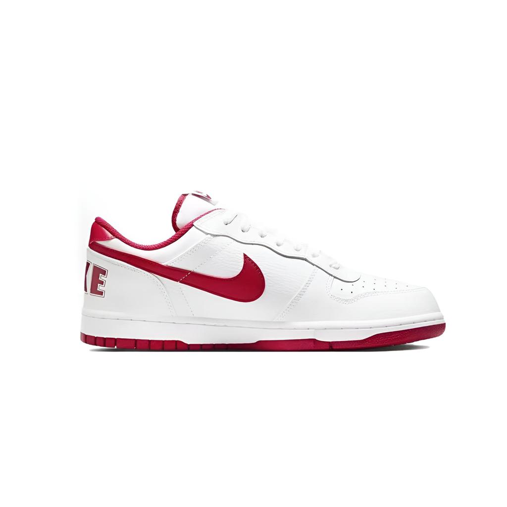 Nike Big Artificial Leather Cushioning Abrasion Resistant Slip Resistant Low Top Skateboard Shoes Men's White Red 355152-150