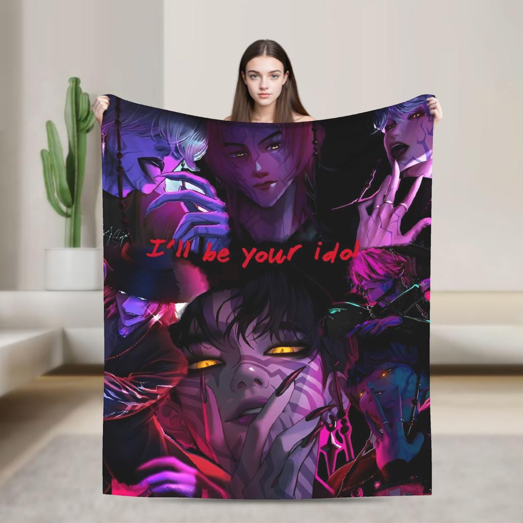 Super Soft Blanket Decorative K-Pop Demon Hunters Hot Anime  Throw Blanket  Flannel Bedspread For Couch Bed Sofa Bed Cover