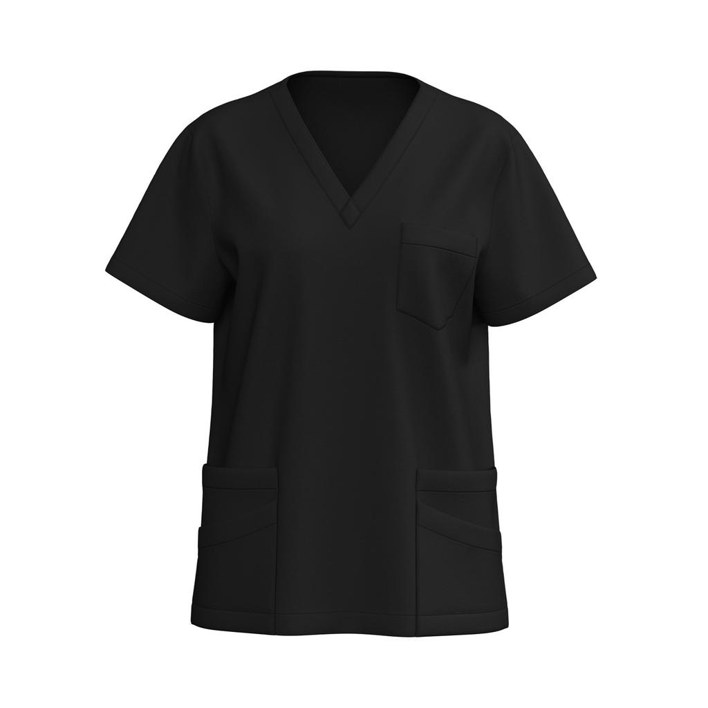 Women's V-neck Short-sleeve Workwear With Pockets For Healthcare Staff