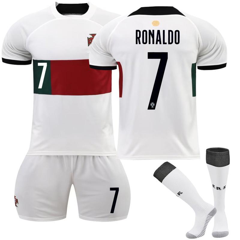 Cristiano Ronaldo Portugal Away 7 Jersey Set for Men Kids Soccer Uniform World Cup National Team Training Suit