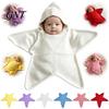 Babyparty-Geschenk für neue Eltern Seestern Schlafsack, Gestrickter Wickelsack mit Kapuze, Weiches Baumwollgarn Babywickel Gemütlich Sternförmig