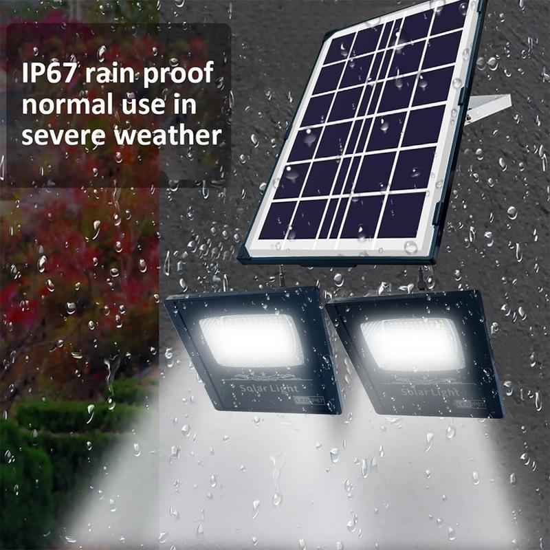 Solar Outside Lights with 206 Bright LEDs, Flood Lights Dusk to Dawn, 16.4ft Cable Waterproof, Security Light for Garden Barn