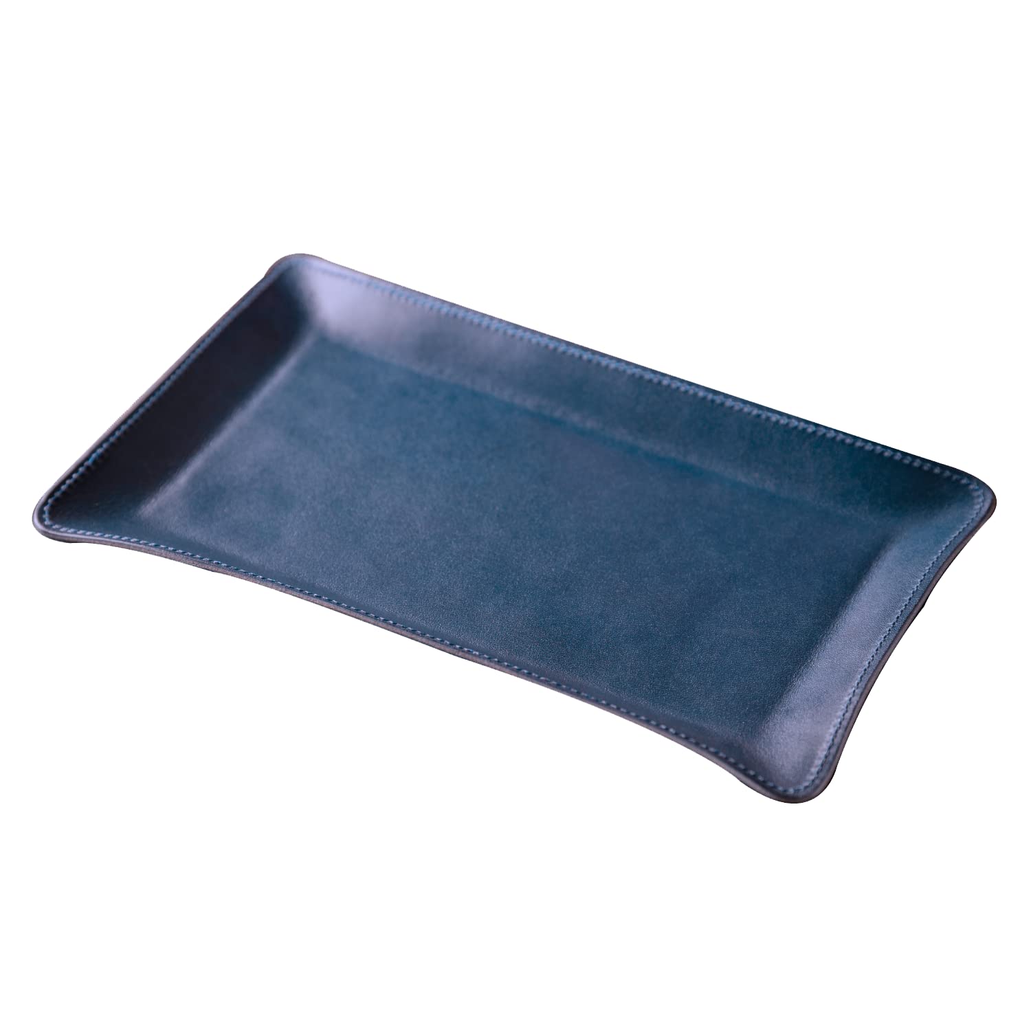 

DE Small Item Tray Tochigi Genuine Made in Tabletop Small Item Accessory Blue [AM MASU] Long, Leather, Leather, Japan, Holder, Tray, Handmade,