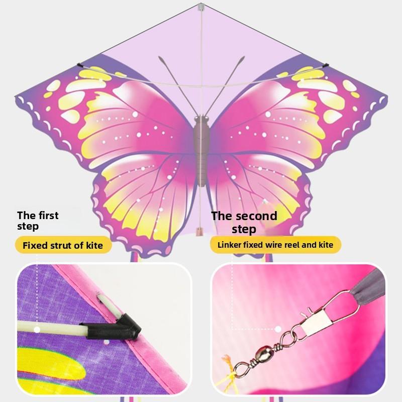 Butterfly Kite Large Handmade Silk Fabric Flying Toy For Family Outdoor Fun