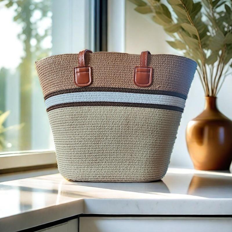 Strohtasche Damen Sommerwind neu Strand Meerseite Outdoor Urlaub Großraum Schultertasche