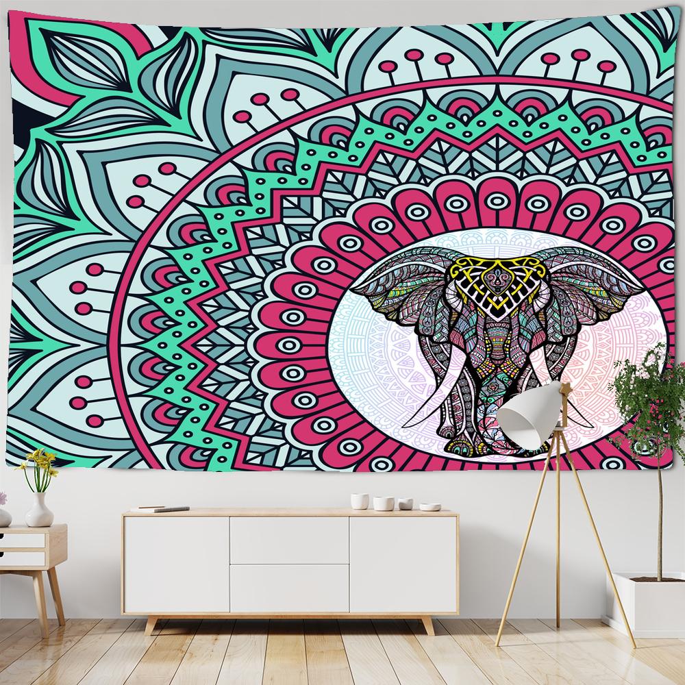 Mural 3D Gobelin Słoń Wiszący na Ścianie Boho Hippie Tkanina Tło do Sypialni Nadruk na Gobelinie Dekoracja Domu Ręcznik Plażowy