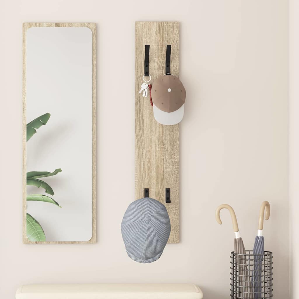 Wall Mounted Coat Rack In Sonoma Oak 20 X 1.5 X 100 Cm
