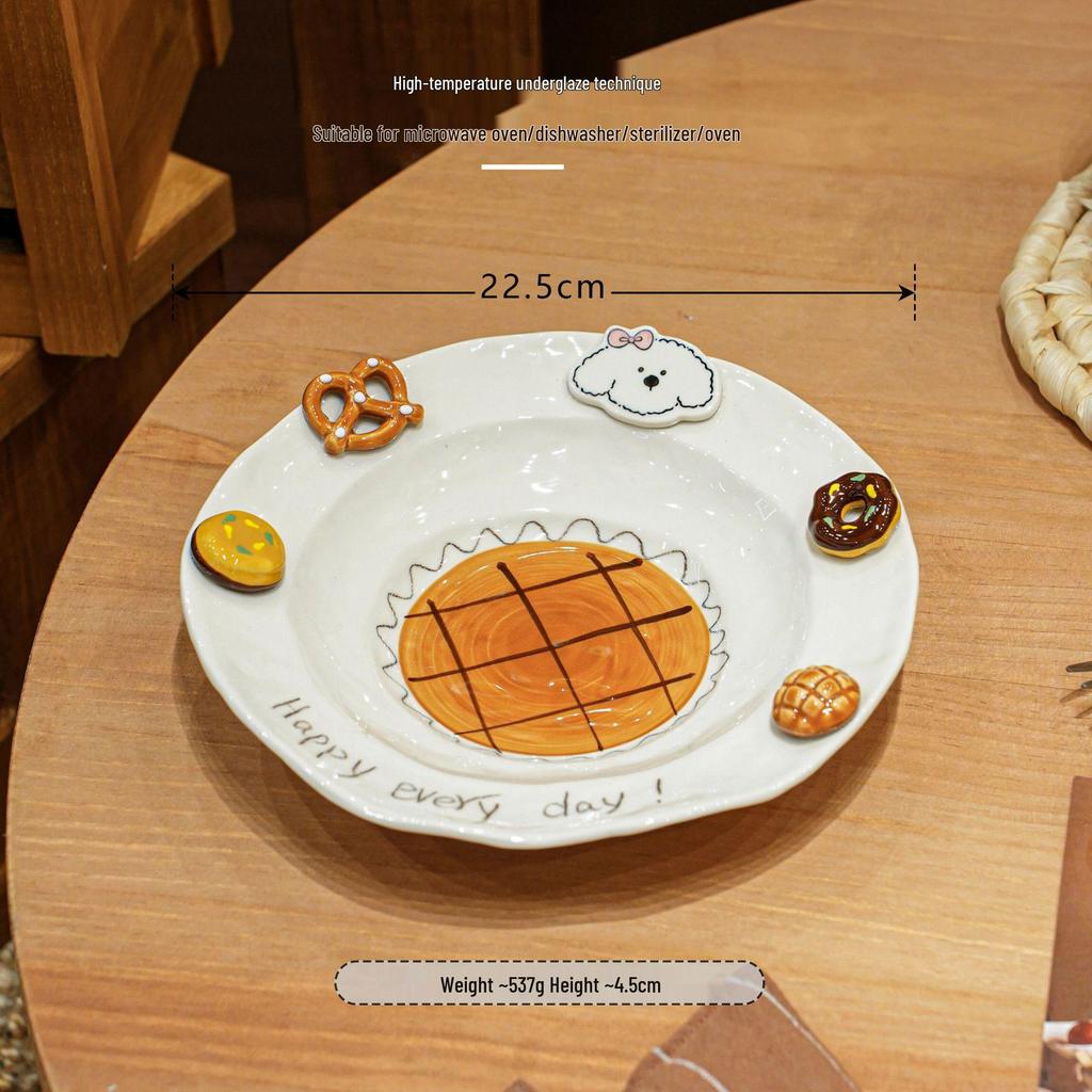 Elegant Ceramic Dining Set: Stylish Plates, Double-Handled Bowls, Coffee Cup, and Pasta Dish for Family Dining