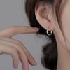 ANENJERY Shiny Zircon Geometric Hoop Earrings For Women Wedding Temperament Jewelry
