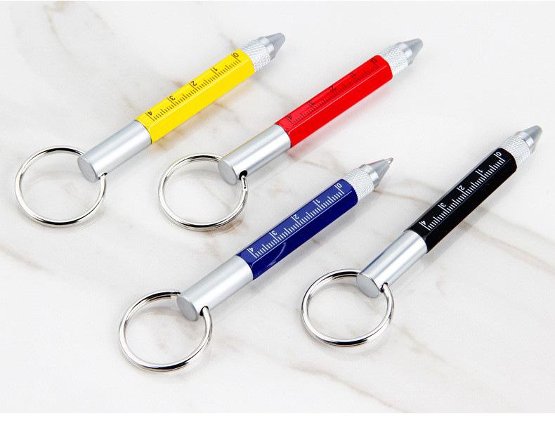 6-in-1 Multifunction Metal Ballpoint Pen with Touchscreen Stylus, Screwdriver, and Emergency Tool.