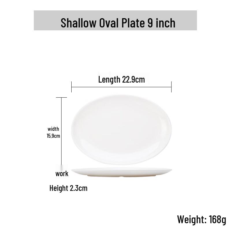 White Melamine Oval Dinner Plate Set