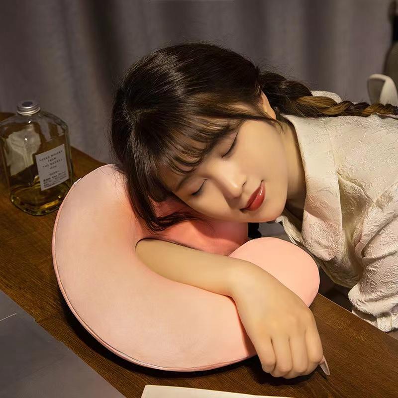 U-shaped Pillow for Neck Protection, Memory Cotton Pillow for Neck Protection, Portable for Office, Travel, Sleep, and More