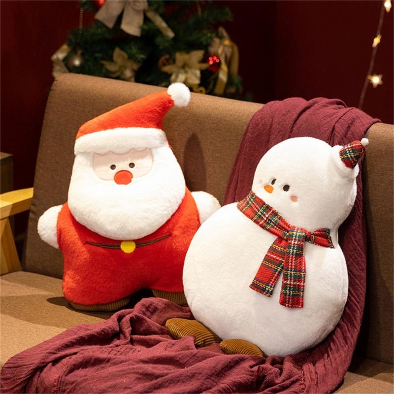 Festivo Natale Babbo Natale Pupazzo di Neve Cuscino Schienale Super Morbido Cotone PP Cuscino da Abbraccio Soggiorno Camera da Letto Decorazione