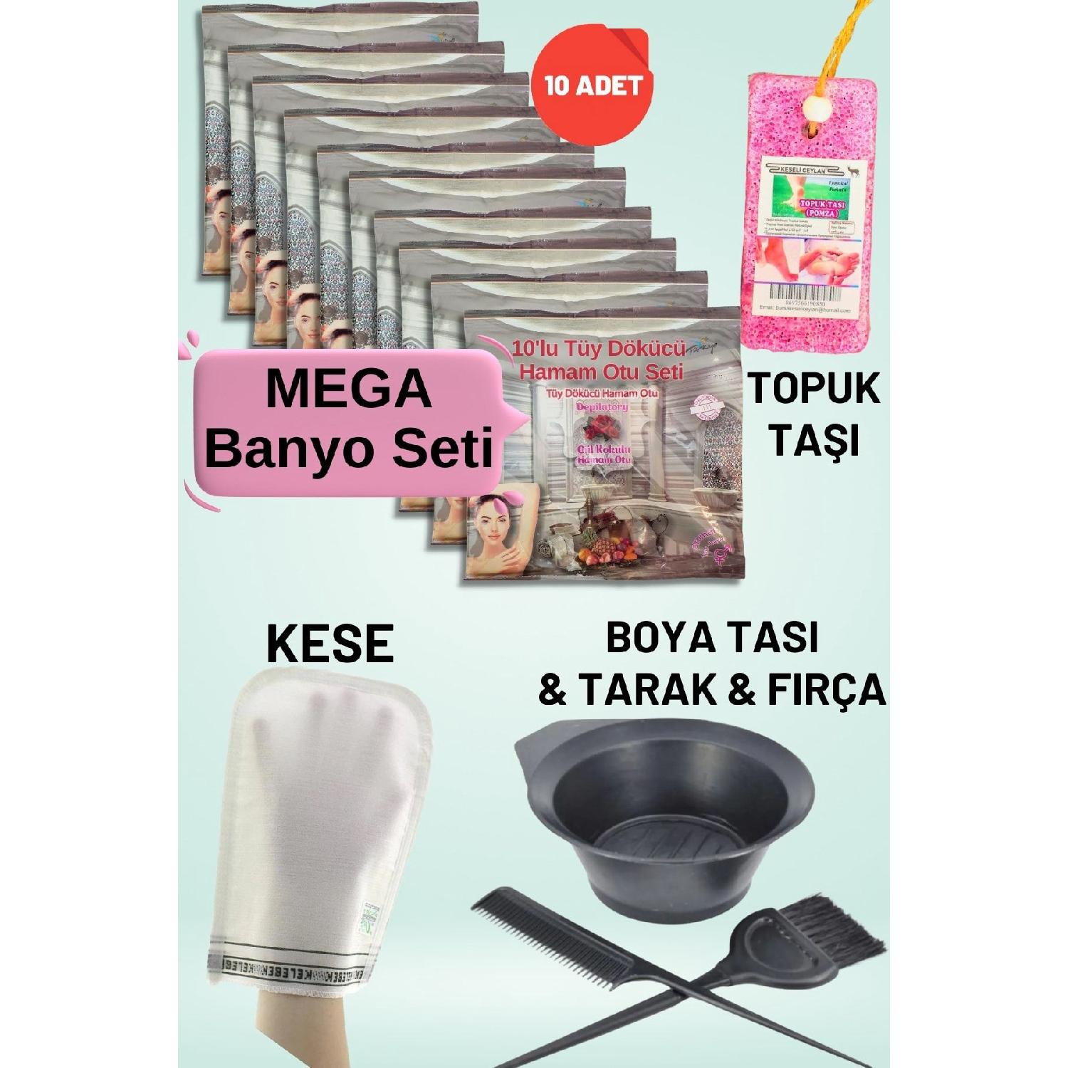 

10 Packs Of Hammam Grass Powder Feathery Paint Container Comb Brush Hammam Pouch Heel Stone Bathroom Set