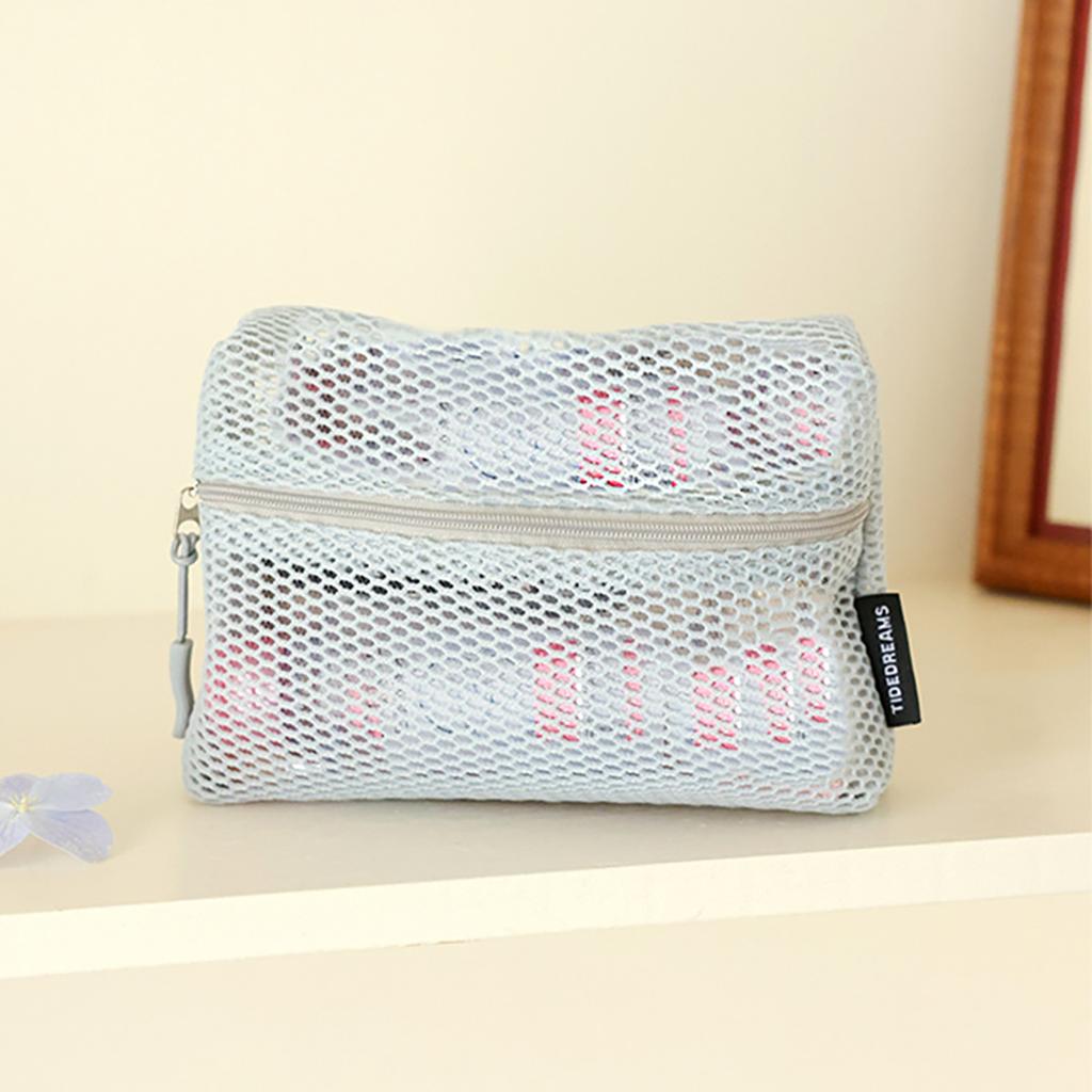 Portable Mesh Cosmetic Bag Summer Beach Women Storage Bag Pen Cosmetic Toothbrush Organizer Holder Wash Pouch